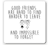 Dorothy Spring Good Friends Are Hard to Find Harder to Leave and Impossible to Forget Wooden Drink Coaster Coffee Tablewith Cork Base Friendship Gift