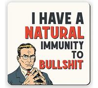 Dorothy Spring I Have Natural Immunity Funny Retro Sarcastic Wooden Gift Coaster For Office Friend and Colleague Brother who Love to Laugh