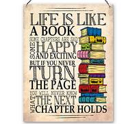 Dorothy Spring Life is Like a Book Inspirational Motivational Sign Plaque Uplifting Gift for Friend and Family 15x20cm
