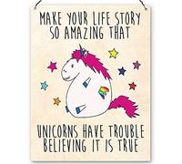 Dorothy Spring Make Your Life So Amazing That Unicorns Have Trouble Believing It's True Wall Quote Plaque Metal Sign Size 15x20cm