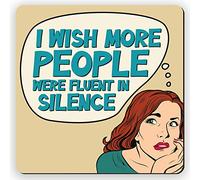 Dorothy Spring Square Drink Coaster I Wish More People Were Fluent Funny Retro Sarcastic Coaster for Office Gift Perfectly Captures Sarcasm Gift for Friends and Colleagues Who Love to Laugh
