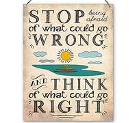 Dorothy Spring Stop Being Afraid Of What Could Go Wrong Inspirational Quote Plaque Gift for Friend Metal Sign Wall Decoration Motivational Present Cheer Up Keepsake 15x20cm