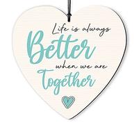 Dorothy Spring Wooden Heart Better Together Wooden Heart Sign Inspirational Quote Plaque 10x10cmGift For Friends