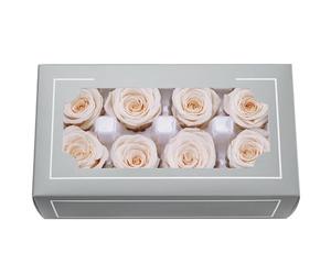 DorphyRoses Top-Grade 4-5cm Preserved Rose Head, True Natural Rose Last For 3-5 Years,Home Decoration, Festival Gifts, Essential For DIY,Zero Maintenance, Eco-Friendly (Beige)