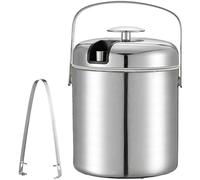 Dorre Chrome ice bucket "thermo" with lid and ice tongs 1.3 L