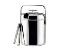 Dorre Chrome ice bucket "thermo" with lid and ice tongs 1.3 L