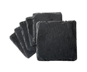 Dorre - Coasters In Slate 6-pack - Black