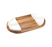 Dorre Sevyn serving tray + bowl 5 pieces Acacia-white porcelain