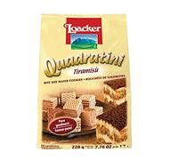 Dorri - Loacker Wafers, Tortina Hazelnut, Gardena Hazelnut, Classic Italian Biscuits, All Natural Ingredients, Light Snack (Quadratini Tiramisu Wafers, 5 x 220g)