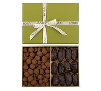 Dorri - Medjool Dates & Cocoa Dusted Macadamia 550g | Chocolate Covered Nuts, Dried Fruit, Coffee Beans Selection Luxury Gift Box - Cashews, Brazil Nut, Hazelnuts, Raisins