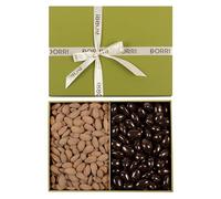 Dorri - Salted Almonds & Dark Chocolate Almonds 600g | Chocolate Covered Nuts, Dried Fruit, Coffee Beans Selection Luxury Gift Box - Cashews, Brazil Nut, Hazelnuts, Raisins