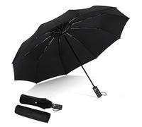 DORRISO Automatic Folding Umbrella Women Men Strongest Windproof Travel Portable Compact Business Golf Sun Umbrella Slip-Proof Handle Ladies Umbrella Fits Car & Backpack Black