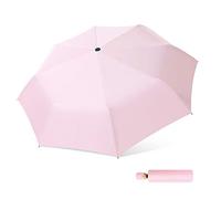 DORRISO Automatic Umbrella for Women, Compact Travel Umbrella Auto Open Close, Windproof & Sun Protection, Lightweight Folding Comfortable Design fit Car/Backpack Pink
