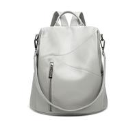 DORRISO Backpack for Women Anti-theft Women Backpack Ladies Shoulder Bags Handbag Casual Rucksacks Travel Daypacks for Office Leisure Dating Holiday Waterproof PU Leather Light Grey