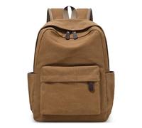 DORRISO Canvas Backpack for Women, Lightweight Casual Daypack - Stylish Travel & Work Rucksack with Multiple Pockets for Daily Commute, City Life & Weekend Use Brown B