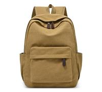 DORRISO Canvas Backpack for Women, Lightweight Casual Daypack - Stylish Travel & Work Rucksack with Multiple Pockets for Daily Commute, City Life & Weekend Use Khaki B