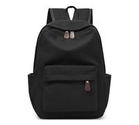 DORRISO Canvas Backpack for Women, Lightweight Casual Daypack - Stylish Travel & Work Rucksack with Multiple Pockets for Daily Commute, City Life & Weekend Use Black B