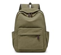 DORRISO Canvas Backpack for Women, Lightweight Casual Daypack - Stylish Travel & Work Rucksack with Multiple Pockets for Daily Commute, City Life & Weekend Use Green