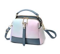 DORRISO Classic Handbags Women Elegant Cross Body Bag with Top Handle Lightweight Gradient Shoulder Bag for Travel Shopping Casual Work Daily Date PU Leather Ladies Tote Satchel Bag Blue