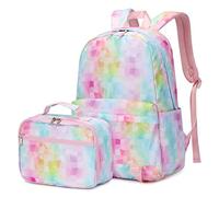 DORRISO Cute Backpacks Girls Daypack School Bag with Cute Bento Bag 2 Piece Set for High School Teens Knapsack College Bookbag Travel Casual Women Rucksack Pink