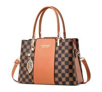 DORRISO Elegant Anti Thief Handbags for Women Top Handle Bags Casual Ladies Tote Bags Travel with Fashion Leaf Pendant Design for Office Party Dating Soft Waterproof PU Leather Orange A