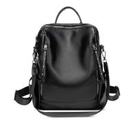 DORRISO Elegant Casual Backpacks for Women Anti-theft Ladies Rucksacks Travel Daypacks New Simple Leisure Shoulder Bags for Office Dating Student Holiday Waterproof PU Leather Black