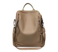 DORRISO Elegant Casual Backpacks for Women Anti-theft Ladies Rucksacks Travel Daypacks New Simple Leisure Shoulder Bags for Office Dating Student Holiday Waterproof PU Leather Brown