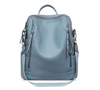 DORRISO Elegant Casual Backpacks for Women Anti-theft Ladies Rucksacks Travel Daypacks New Simple Leisure Shoulder Bags for Office Dating Student Holiday Waterproof PU Leather Blue