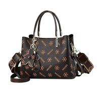 DORRISO Elegant Women's Handbags with Wide and Narrow Shoulder Strap Simple Top Handle Bags Anti Thief Safe Tote Bags for Ladies Casual Travel Office Party Shopping Waterproof PU Leather Brown