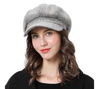 DORRISO Fashion Ladies Berets Hats Comfortable Leisure Travel Newsboy Hat Painter Baker Caps Adjustable Womens Beret Caps Octagonal Hat Gray