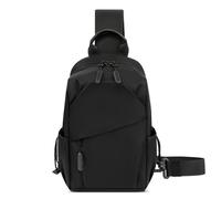 DORRISO Fashion Men's Chest Bags Lightweight Shoulder Bags Sling Backpacks for Men Anti theft Simple Leisure Daypacks for Hiking Cycling Travel Camping Casual Waterproof Polyester Black A