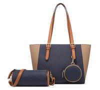 DORRISO Fashion Simple Women's 3 Pcs Handbags Set Versatile Large Capacity Ladies Tote Bags Shoulder Bags Purse Anti Thief Safe for Party Office Travel Holiday Waterproof PU Leather Blue