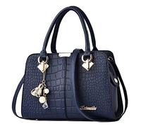 DORRISO Handbags for Women Top Handle Bag - Multi Compartments Elegant Tassel Versatile Waterproof PU Leather for Travel Casual Shopping Daily Office Midnight Blue