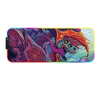 DORRISO Large RGB Gaming Mouse Mat Pads 800x300x4mm Led Mousepad Soft Computer Keyboard Mice Mat for Macbook, PC, Laptop, Desk Gaming Mouse Pads Beast