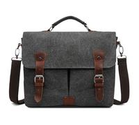 DORRISO Men Canvas Shoulder Bag Anti-Thief, Crossbody Messenger Satchel for Travel Commuter, Work, Durable Appropriate Capacity 12.9 Inch Laptop Messenger Bag for Daily Use Multiple Pocket Black