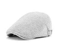 DORRISO Mens Flat Cap Vintage Adjustable Flat Caps Classic Beret Cap Men Travel Leisure Vacation Hats Newsboy Cabbie Driving Hat Gray A