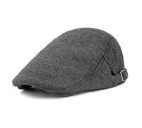 DORRISO Mens Flat Cap Vintage Adjustable Flat Caps Classic Beret Cap Men Travel Leisure Vacation Hats Newsboy Cabbie Driving Hat Gray B