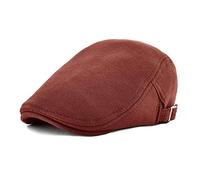 DORRISO Mens Flat Cap Vintage Adjustable Flat Caps Classic Beret Cap Men Travel Leisure Vacation Hats Newsboy Cabbie Driving Hat Brown
