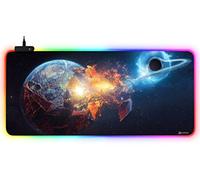 DORRISO New Gaming Mouse Pad Large RGB 900x400x3 mm LED Keyboard Extended Mousepad XXL Non Slip Rubber Base Desk Mat for Computer Laptop PC Desk Large Gaming Mouse Mats Planet C