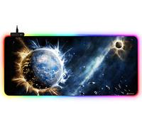DORRISO New Gaming Mouse Pad Large RGB 900x400x3 mm LED Keyboard Extended Mousepad XXL Non Slip Rubber Base Desk Mat for Computer Laptop PC Desk Large Gaming Mouse Mats Planet B