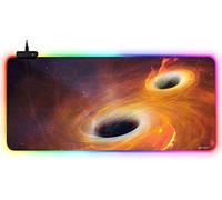 DORRISO New Gaming Mouse Pad Large RGB 900x400x3 mm LED Keyboard Extended Mousepad XXL Non Slip Rubber Base Desk Mat for Computer Laptop PC Desk Large Gaming Mouse Mats Black Hole