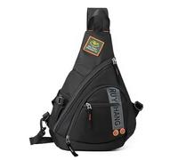 DORRISO New Men's Chest Bags Fashion Lightweight Daypacks for Men Sling Bags Breathable Decompression for Hiking Cycling Travel Camping Sport Gym Water Resistant Nylon Black