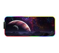 DORRISO RGB Gaming Mouse Pads Large XL 800x300x3 mm Led Mousepad Anti-slip Rubber Base Computer Keyboard Mice Mat for PC Laptop Desk Gaming Mouse Mats Starry Sky