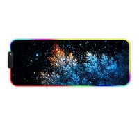DORRISO RGB Gaming Mouse Pads Large XL 800x300x3 mm Led Mousepad Anti-Slip Rubber Base Computer Keyboard Mice Mat for PC Laptop Desk Gaming Mouse Mats Silver