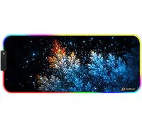 DORRISO RGB Gaming Mouse Pads XXL Large Mat 900x400x3mm Mousepad Anti-Slip Rubber Base Computer Keyboard Mice Mat for PC Laptop Desk Gaming Mouse Mats Silver