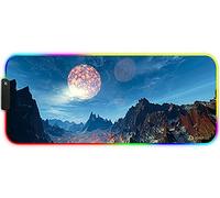 DORRISO RGB Gaming Mouse Pads XXL Large Mat 900x400x3mm Mousepad Anti-Slip Rubber Base Computer Keyboard Mice Mat for PC Laptop Desk Gaming Mouse Mats Blue B