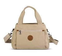 DORRISO Tote Bag Handbags for Women Handbags Canvas Shoulder Bags Anti Theft Crossbody Bag Messenger Multi Compartments for Work Travel Casual Khaki A