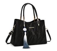 DORRISO Trendy Anti Thief Handbags for Women Casual Ladies Tote Bags Women’s Top Handle Bags Designed Travel Medium Size Banquet Bag for Office Party Dating Waterproof PU Leather Black