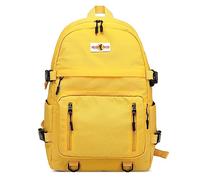 DORRISO Unisex Backpack Casual Backpack Women Men Rucksack Bag for 14 Inch Laptop with USB Port Multiple Pockets for College Travel School Waterproof Nylon Knapsack Bag Yellow