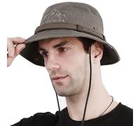 DORRISO Unisex Sun Hat Wide Brimmed Bucket Hat for Women Men UPF 50+ Visor Comfortable Foldable Fisherman Hat Travel Vacation Beach Bush Hat Polyester Fisherman Cap Green
